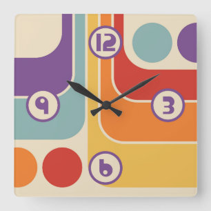 Reloj Cuadrado Estilo moderno de mediados del siglo XX
