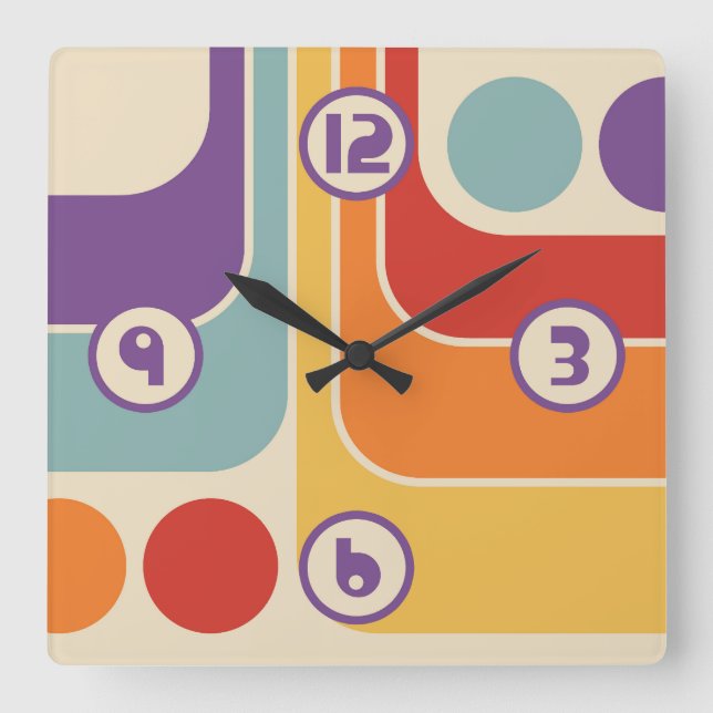 Reloj Cuadrado Estilo moderno de mediados del siglo XX (Anverso)