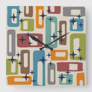 Reloj Cuadrado Estilo moderno de mediados del siglo XX
