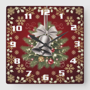 Reloj Cuadrado Estilo y elegante ornado y hermoso Navidad