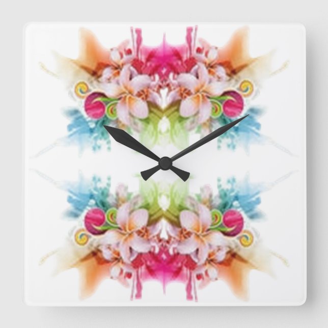 Reloj Cuadrado Estilos clásicos Florals (Anverso)