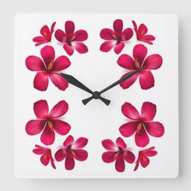 Reloj Cuadrado Estilos clásicos Florals (Anverso)