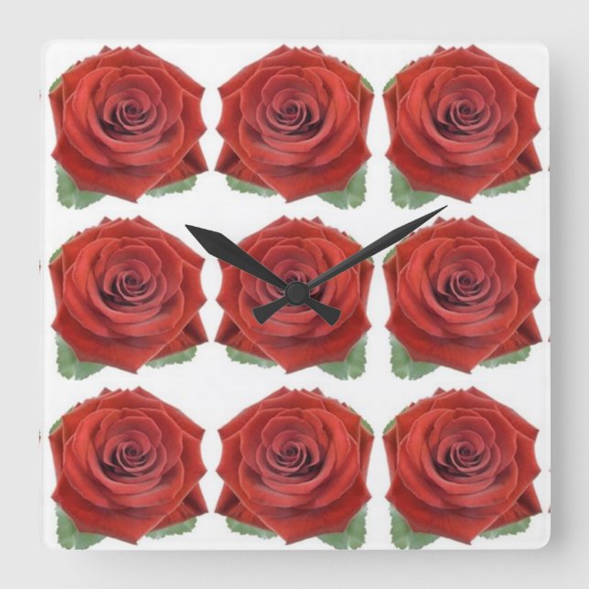 Reloj Cuadrado Estilos clásicos Florals (Anverso)