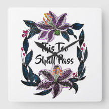 "Esto también pasará" acuarela Lily Wreath