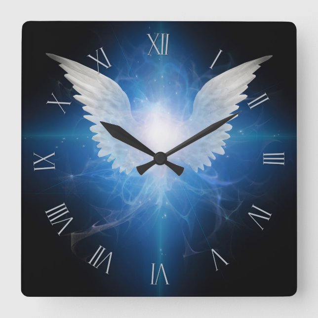 Reloj Cuadrado Estrella alada de ángel (Anverso)