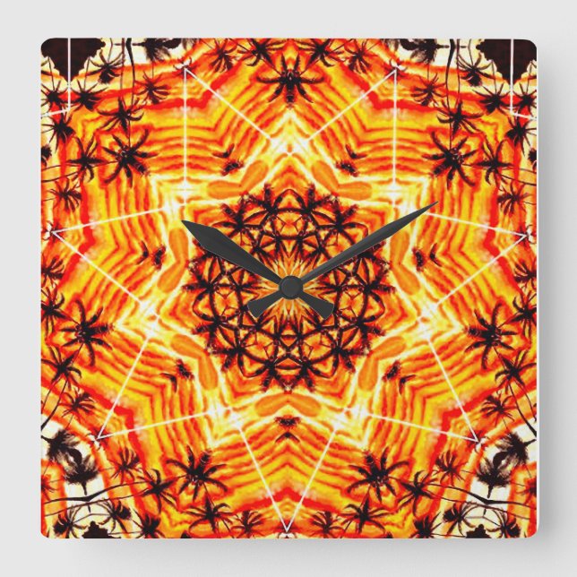 Reloj Cuadrado Estrella Coco Palm (Anverso)