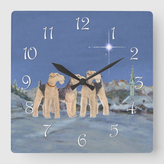 Reloj Cuadrado Estrella de Navidad (Anverso)