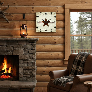 Reloj Cuadrado Estrella oxidada y bayas