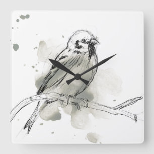 Reloj Cuadrado Estudio de aves gestural