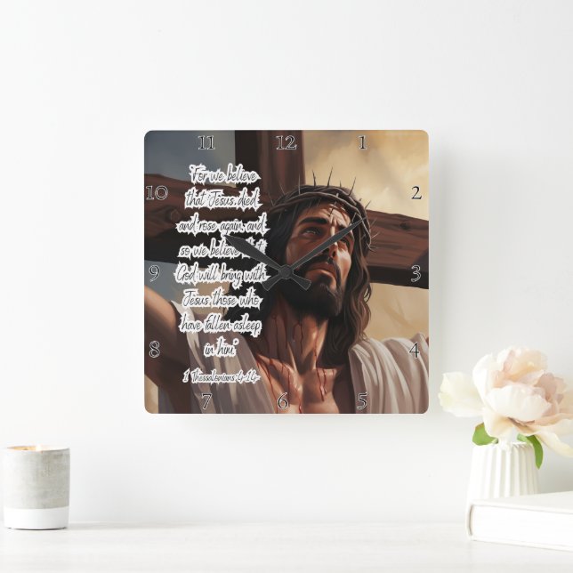 Reloj Cuadrado esus: Murió, Rosa, esperanza eterna (Hogar)