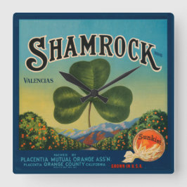 Reloj Cuadrado Etiqueta De Naranja De Frutas Vintadas