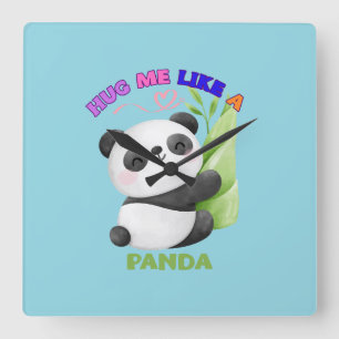 Reloj Cuadrado 🕒 Etiquetas de tiempo de panda – Tic Tac con tern