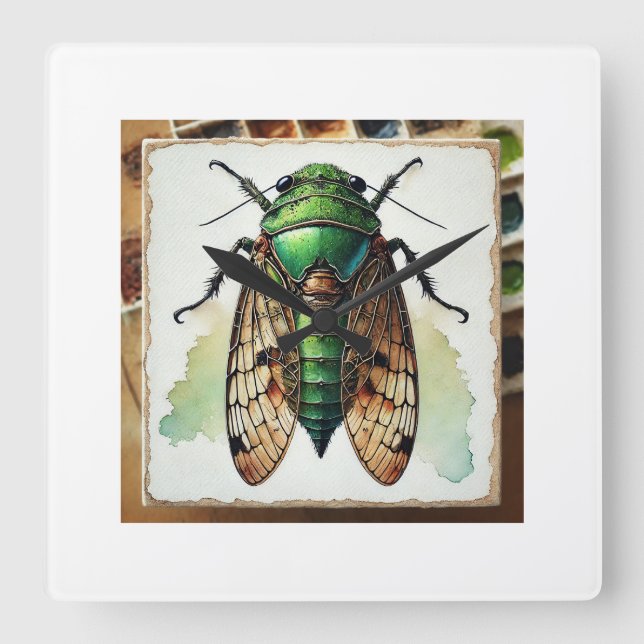 Reloj Cuadrado Eucharitolus insect 060924IREF216 - Watercolor (Anverso)