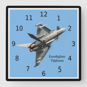 Reloj Cuadrado Eurofighter Typhoon military plane, personalised