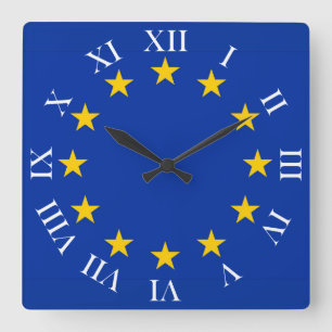 Reloj Cuadrado Europa estandarte