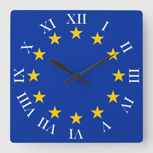 Reloj Cuadrado Europa estandarte (Anverso)