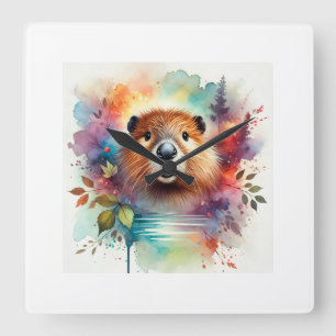 Reloj Cuadrado European Beaver 120724AREF124 - Watercolor
