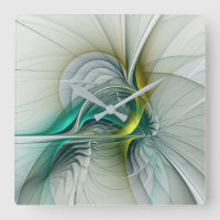 Evolución fractal, arte abstracto de turquesa dora