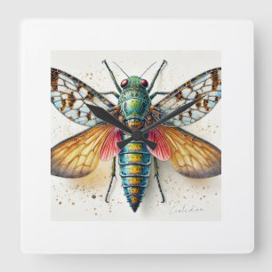 Reloj Cuadrado Exalcidion insect 171024IREF248 - Watercolor