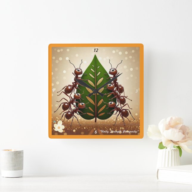 Reloj Cuadrado "Éxito colaborativo" (Hogar)