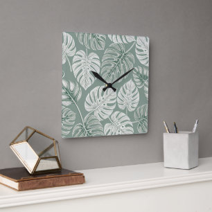 Reloj Cuadrado Exotic Elegant Monsteras