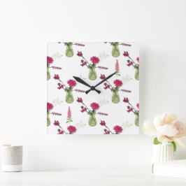 Reloj Cuadrado Exotisches Blumenarrangement im Glas