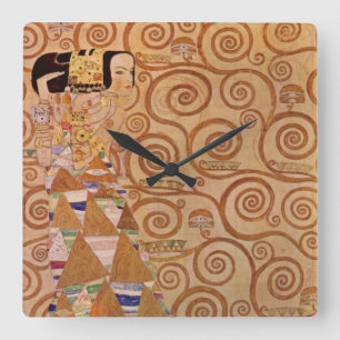 Reloj Cuadrado Expectación de Klimt Arte Nouveau Victoriano Antig