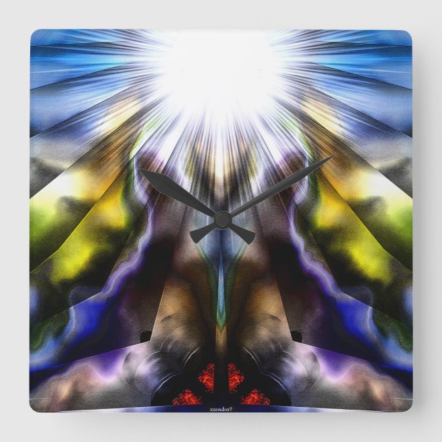 Reloj Cuadrado Explosión de luz (Anverso)