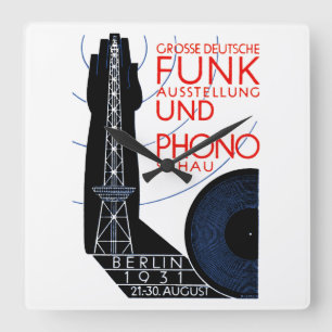 Reloj Cuadrado Expo de Radio y Música de Alemania de 1931