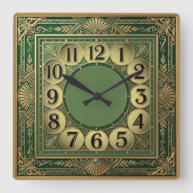 Reloj Cuadrado Extra Art Déco (Anverso)