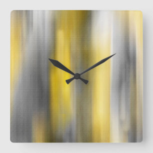 Reloj Cuadrado Extracto vertical amarillo y gris