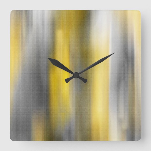 Reloj Cuadrado Extracto vertical amarillo y gris (Anverso)