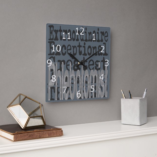 Reloj Cuadrado Extraordinaria del Phlebotomist (Oficina)