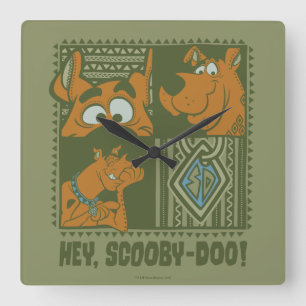 Reloj Cuadrado Ey gráfico cuadrado tribal de Scooby-Doo