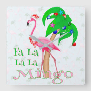 Reloj Cuadrado Fa La Flamingo Xmas
