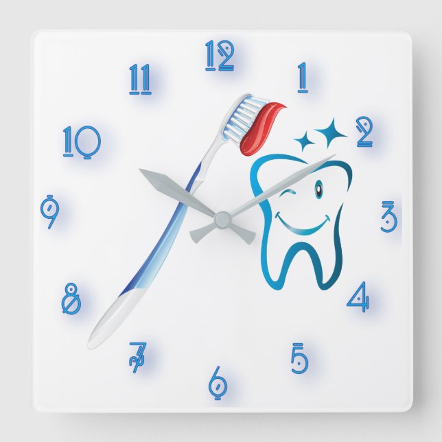 Reloj Cuadrado Fab Dentist Toothcepillo Asombroso (Anverso)