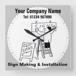 Reloj Cuadrado Fabricación e Instalación de Rótulos. Oficina de F