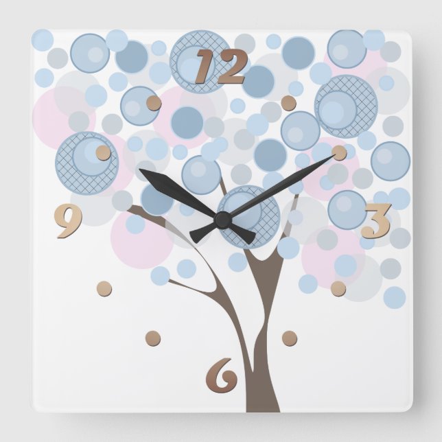 Reloj Cuadrado Fabuloso, madera, (Anverso)