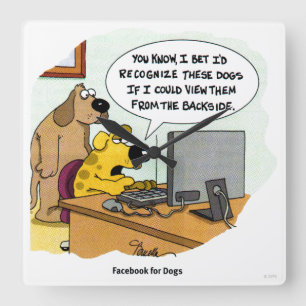 Reloj Cuadrado Facebook para los perros