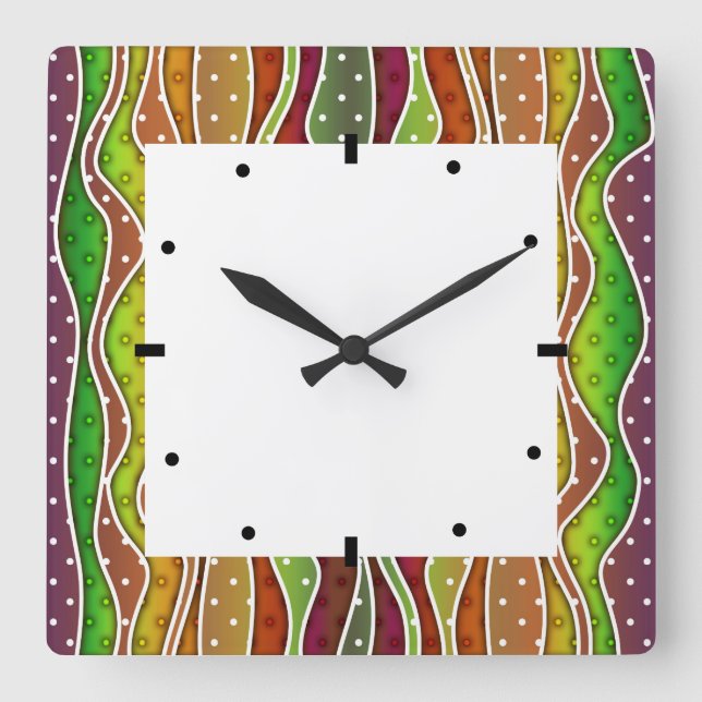 RELOJ CUADRADO FALL AUTUMN STRIPTS (Anverso)