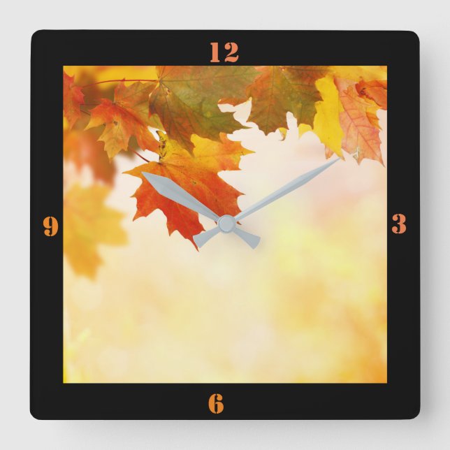 Reloj Cuadrado Fall-Leaves (Anverso)