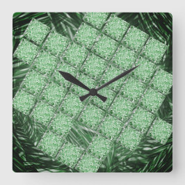 Reloj Cuadrado Falsa cerámica, gramo simulado y partes de pared.