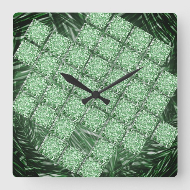 Reloj Cuadrado Falsa cerámica, gramo simulado y partes de pared. (Anverso)