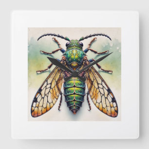 Reloj Cuadrado Falsometopides insect 120924IREF229 - Watercolor
