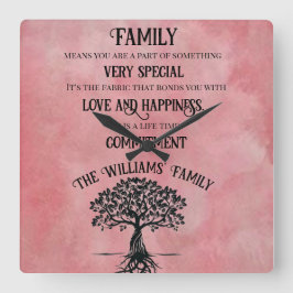 Reloj Cuadrado Familia