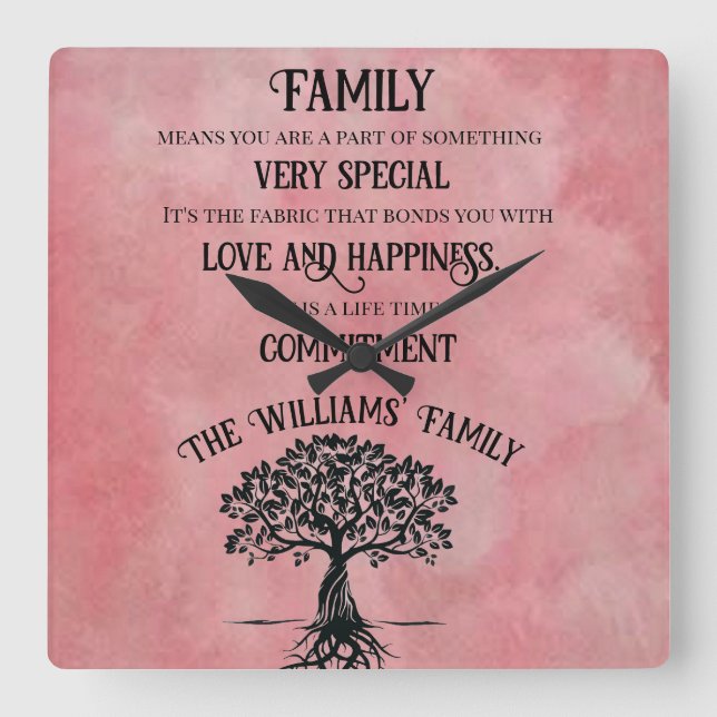 Reloj Cuadrado Familia (Anverso)