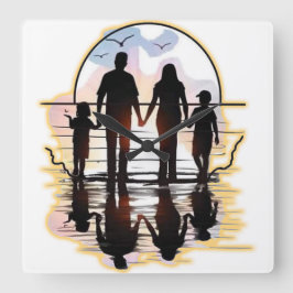 RELOJ CUADRADO FAMILIA