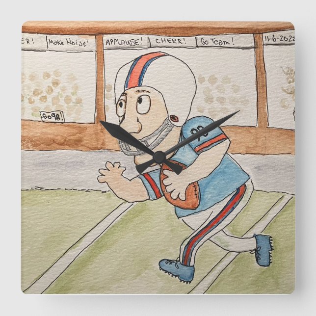 Reloj Cuadrado Fanático del fútbol (Anverso)