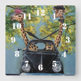 Reloj Cuadrado Fancy Giraffe