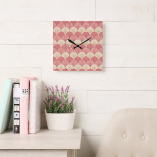 Reloj Cuadrado Fans Pink Mid-Century